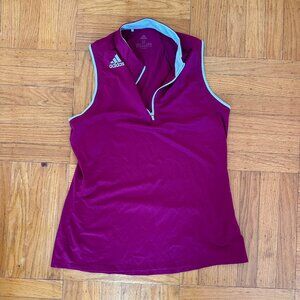 NWT adidas Women's Gradient Zip Sleeveless Polo Shirt sz M
